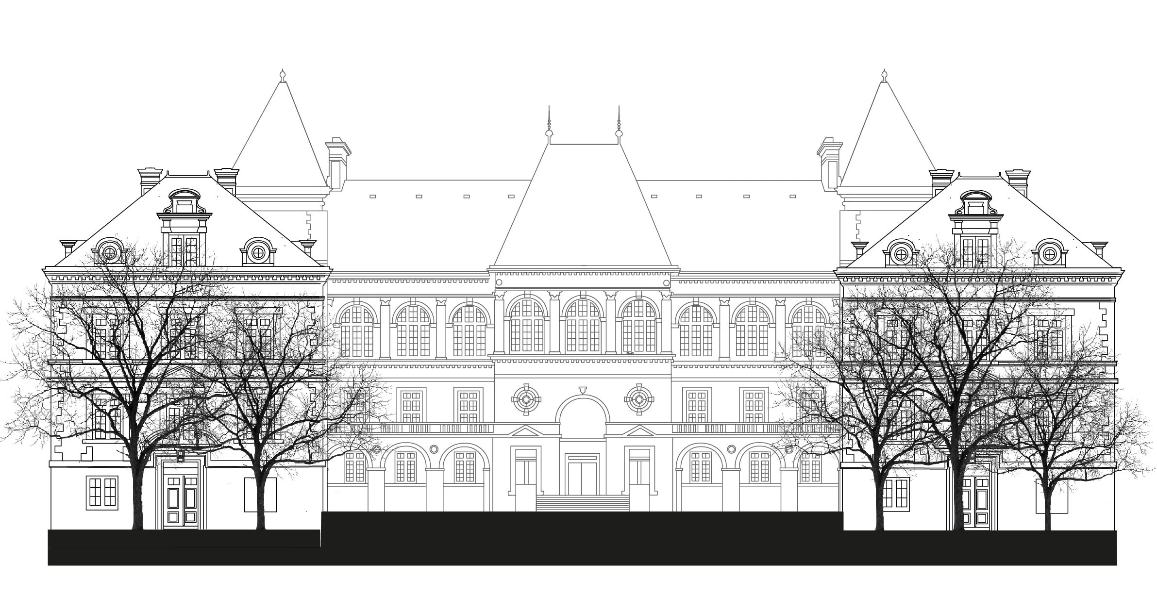 Élévation de la façade d'entrée.