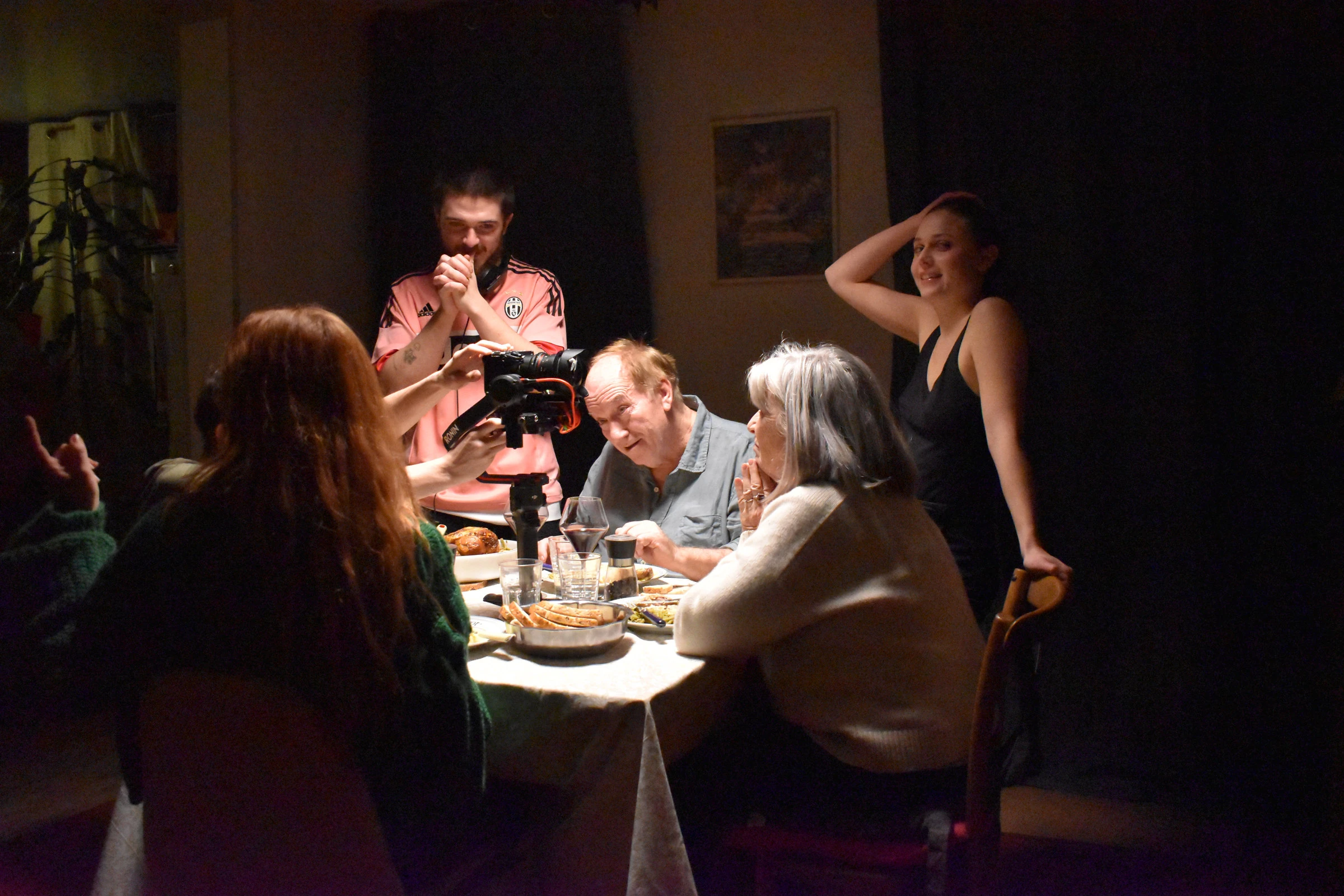 Les Maux du Silence — tournage de la scène du repas de famille.