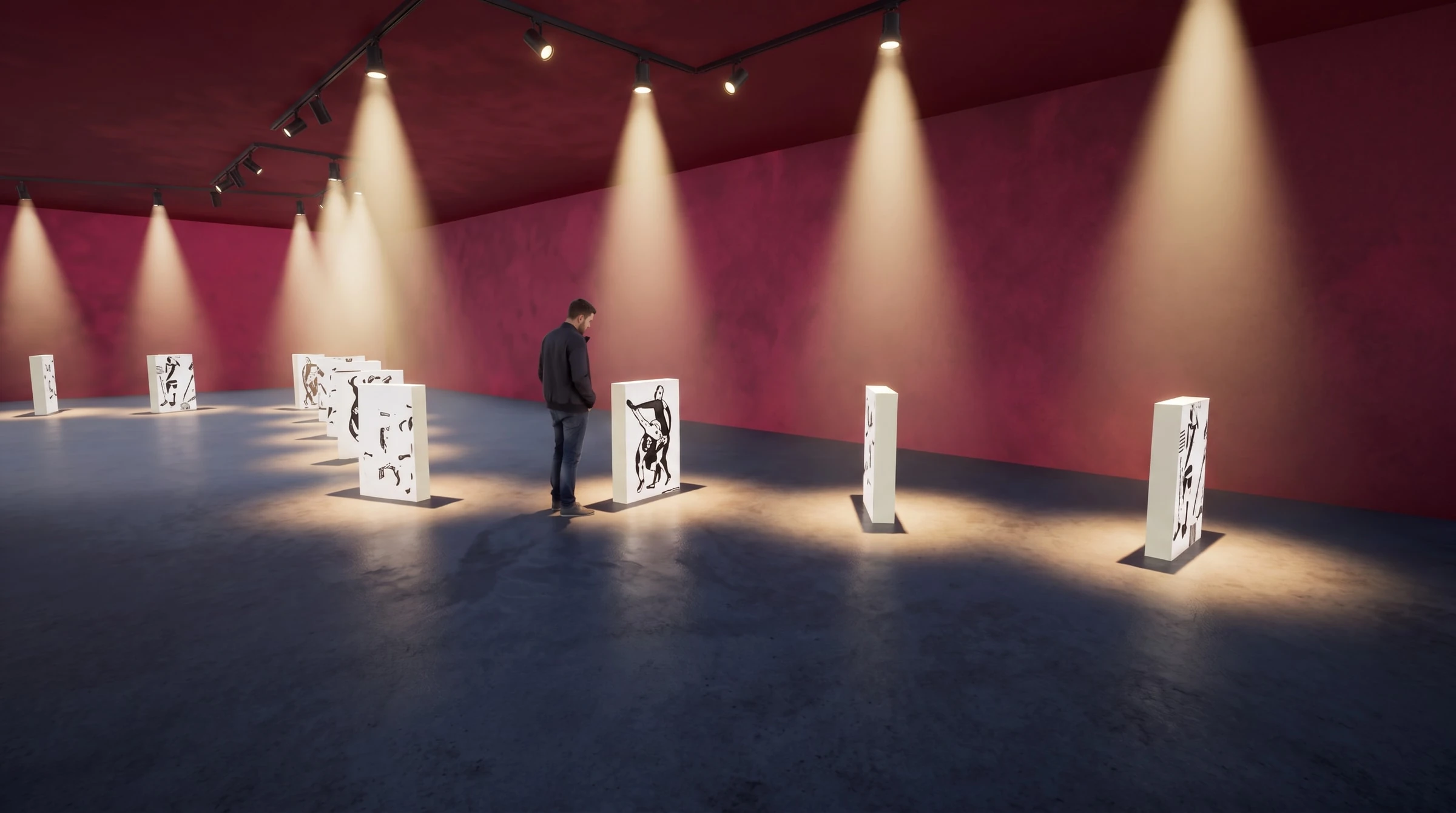 La salle des esquisses, rendu 3D.